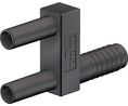 Test Adapter 2x Banana Plug 2 mm - Banana Socket 2 mm 10A 600VAC 600VDC 33.9mm Black