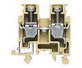 SAK Series Beige, Yellow Feed Through Terminal Block, Single-Level, Screw Termination