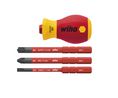 Stubby bithållarmejsel och bitssats slimVario, Slotted/Phillips/PlusMinus, 4st.