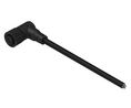 Cable Assembly, Polyamide 6.6, M12 Socket - Bare End, 4 Conductors, 2m, IP67, Angled, Black