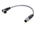 HARTING Male 4 way M12 to Female 4 way M12 Actuator/Sensor Cable, 1 m Ledare