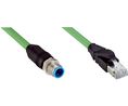 SICK Straight Male 4 way M12 to Straight Male 4 way RJ45 Connector & Cable, 3m Ledare