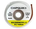 CHIPQUIK SOLDERWICK1.5 5ft No Clean Desoldering Braid, Width 1.5mm