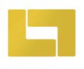 Contrassegni angoli per pavimenti ToughStripe, forma a L, L, Giallo, Poliestere, Grafica segnaletica per pavimenti, 20pz.
