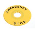 Beschriftungsschild 60mm Emergency Stop Rund Gelb XA E-Series Switch