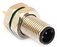 Circular Connector, M5, Plug, Straight, Poles - 4, Flying Lead, Panel Mount