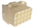 Receptacle housing, Suora, Pistoke, Asennot - 15, 5 kappaleen pakkaus