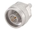 Cable connector, N straight, N-Type, Brass, Plug, Straight, 50Ohm, Crimp Terminal