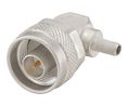 Cable plug N angled, N-Type, Brass, Plug, Right Angle, 50Ohm, Solder Terminal, Crimp Terminal