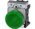 SIRIUS Act-indikatorlampa, helt i metall, blank, grön 24V Grön