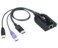 KVM-adapter med understøttelse af smartkort, 2x USB-A-stik / 1x DisplayPort-stik - 1x RJ45-stikkontakt