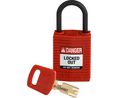 SafeKey Compact Padlock, Keyed Different, Glass Filled Polyamide, Red