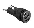 Fuse Holder 5 x 20 mm 100MOhm 250V 16A Black Polyester Panel Mount