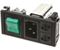 IEC Connector, Inlet, C14, 250V, 2 Pole - Illuminated