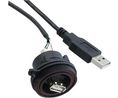 Cable, USB-A Plug - USB-A Plug, 500mm, USB 2.0, Black