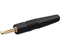 Banana Plug Insulated Unshrouded 2 mm Gold 20A Soldering Black