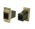 Panel Feed-through Nickel Frame Connector, M3, RJ12 Socket - RJ12 Socket