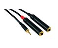 Audiokabel, Stereo, Klinkenstecker 3.5 mm - 2x Klinkenstecker 6.35 mm, 300mm