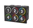 Tastenfeld, 6 Tasten, 6 Pins, J1939, IP6K9K, mehrfarbig
