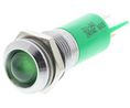 Green Panel Mount Indicator, 240V, 14.5mm Mounting Hole Size, Solder Tab Termination, IP40