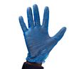 Blue Powdered Vinyl Disposable Gloves, Size L, 100 per Pack, Pack of 100 pieces