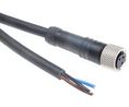 Telemecanique Sensors Straight Female 3 way M8 to Unterminated Sensor Actuator Cable, 2m Ledare