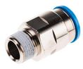 QS Series Straight Threaded Adaptor, R 3/8 Male to Push In 16 mm, Threaded-to-Tube Connection Style, 164957