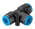 Liitin, Paineilma, Messinki, 44.4mm, Ø 8 mm, työntöliitin, 10 kappaleen pakkaus