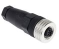 Circular Connector, 4 Contacts, Cable Mount, M12 Connector, Socket, Female, IP67, E Series