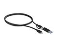 Cable, USB-C Plug - USB-A Plug / USB-C Plug, 1m, USB 3.1, Black