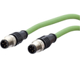 Sensorkabels, M12-stekker - M12-stekker, 4 Geleiders, 5m, IP67 / IP68, Groen