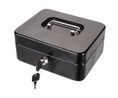 Cash Box with Removable Coin Tray, 160x200x90mm, Black