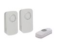 Wireless Doorbell Kit with 2 Receivers, 150m, White