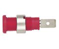 Banana Socket Red 2 mm Brass Nickel 600VAC 600VDC 10A Blade Terminal, 4.8 x 0.8 mm