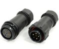 Circular Connector, 6 Contacts, Cable Mount, 21 mm Connector, Plug and Socket, Male and Female Contacts, IP68 Contacts