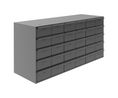 Durham 30 Drawer Storage Unit, Steel, 365mm x 857mm x 295mm, Greyx365mm