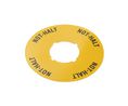 Klebeschild mit Beschriftung und 16,3 mm Innendurchmesser 40mm Not-Halt / Emergency Stop / Arret D'Urgence / Emergenza Rund Gelb