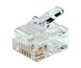 Modular Connector, Plug, RJ12, Straight, Positions - 6, Contacts - 6, Unshielded, Pack of 10 pieces