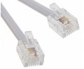 Telefonkabel, RJ11-Stecker - RJ45-Steckverbinder, Rund, 3m, Weiss