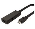 Kabel, USB C-Stecker - USB-C-Buchse, 5m, USB 3.1, Schwarz