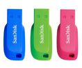 USB Stick, 3pcs, Cruzer Blade, 16GB, USB 2.0, Blue / Green / Pink