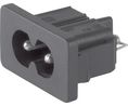 IEC Inlet Snap-In Mount 0.6 ... 2mm, C8, 250V, Pack of 10 pieces