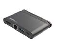 Docking Station, USB-C Plug, Bus-Powered, 100W, Ports Total 4