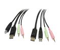 KVM Cable, 2x 3.5 mm Stereo Plug / 1x DisplayPort Plug / 1x USB-A Plug - 2x 3.5 mm Stereo Plug / 1x DisplayPort Plug / 1x USB-B Plug, 1.8m