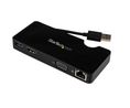 Multi-Port-Adapter, USB-A-Stecker - HDMI-Buchse / RJ45-Buchse / USB-A-Buchse / VGA-Buchse, Schwarz