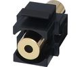 3.5mm Keystone Coupler, Black, 3.5 mm Socket - 3.5 mm Socket