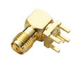 RF Connector, SMA, Brass, Socket, Right Angle, 50Ohm, Soldering