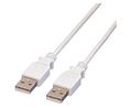 Cable, USB-A Plug - USB-A Plug, 3m, USB 2.0, White