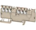 Terminal Block, Clamp, 6 Poles, 250V, 16A, 1.5mm², Dark Beige, Pack of 50 pieces