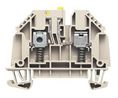 W Series Beige Feed Through Terminal Block, Single-Level, Screw Termination